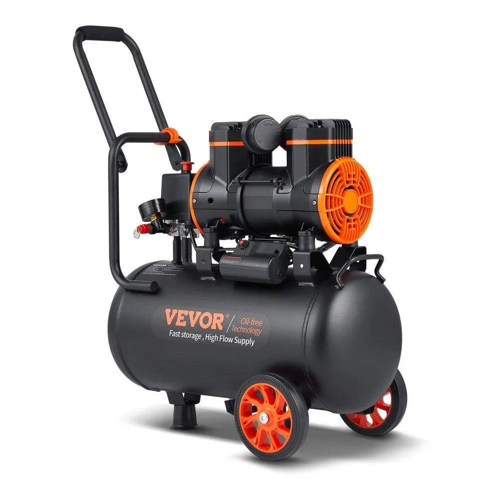 VEVOR 24L stille luchtcompressor: 1450W vermogen en olievrije technologie