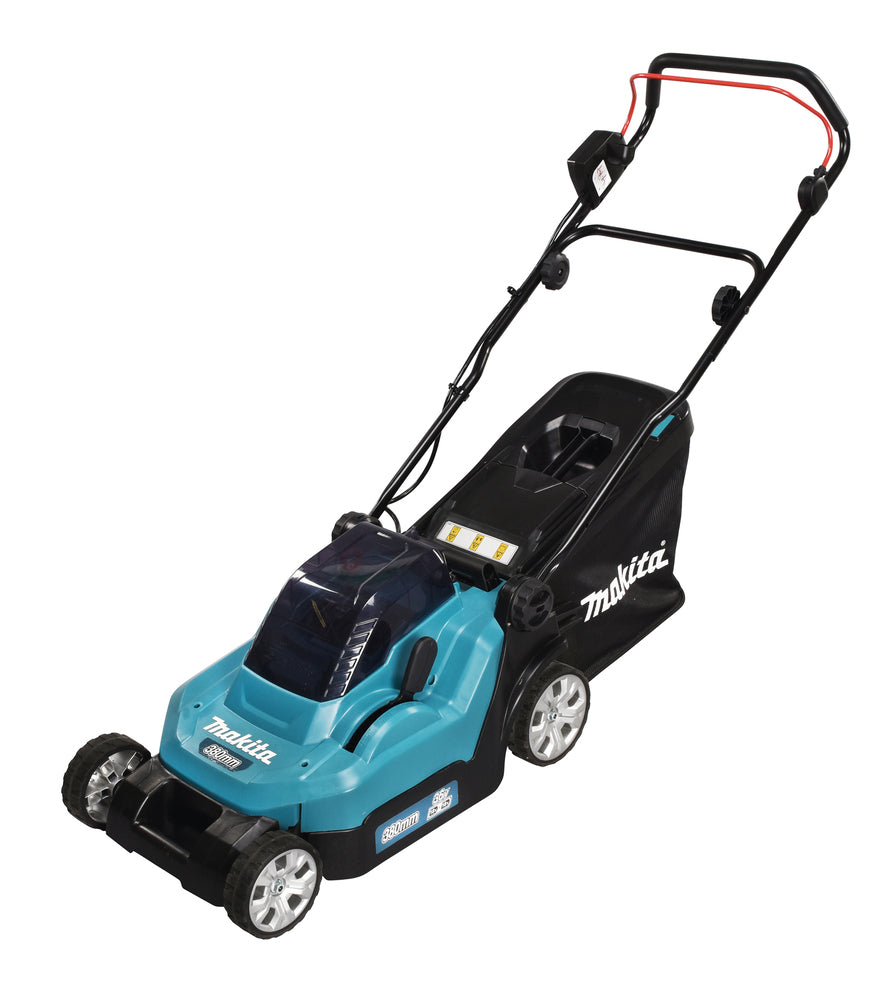Makita DLM382 Lawn Mower - Complete Pack with 2 x 5.0Ah Batteries and Charger