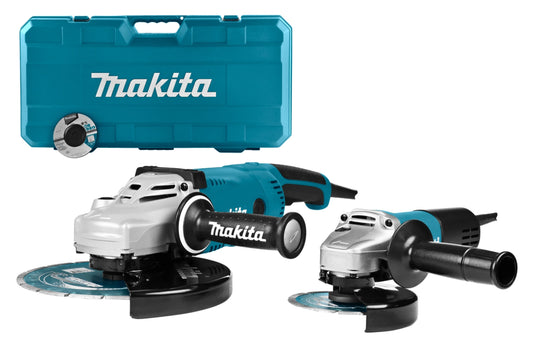 Makita DK0054X1 Angle Grinder Set – GA9020R &amp; 9558NB + 2 Diamond Discs